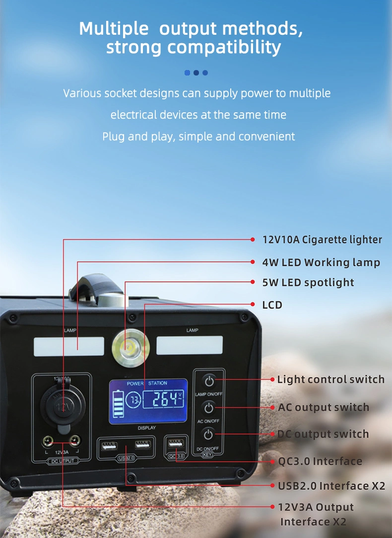 Wholesale Price 900W 2000W Portable Power Station Solar Generator Emergency Blackout Camping 750000mAh Outdoor Power Supply
